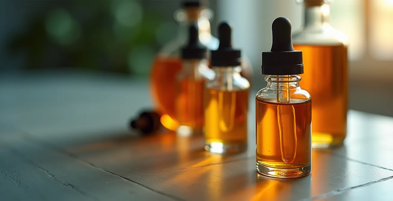 Comparaison visuelle d'étiquettes conformes et non conformes sur des bouteilles d'e-liquide