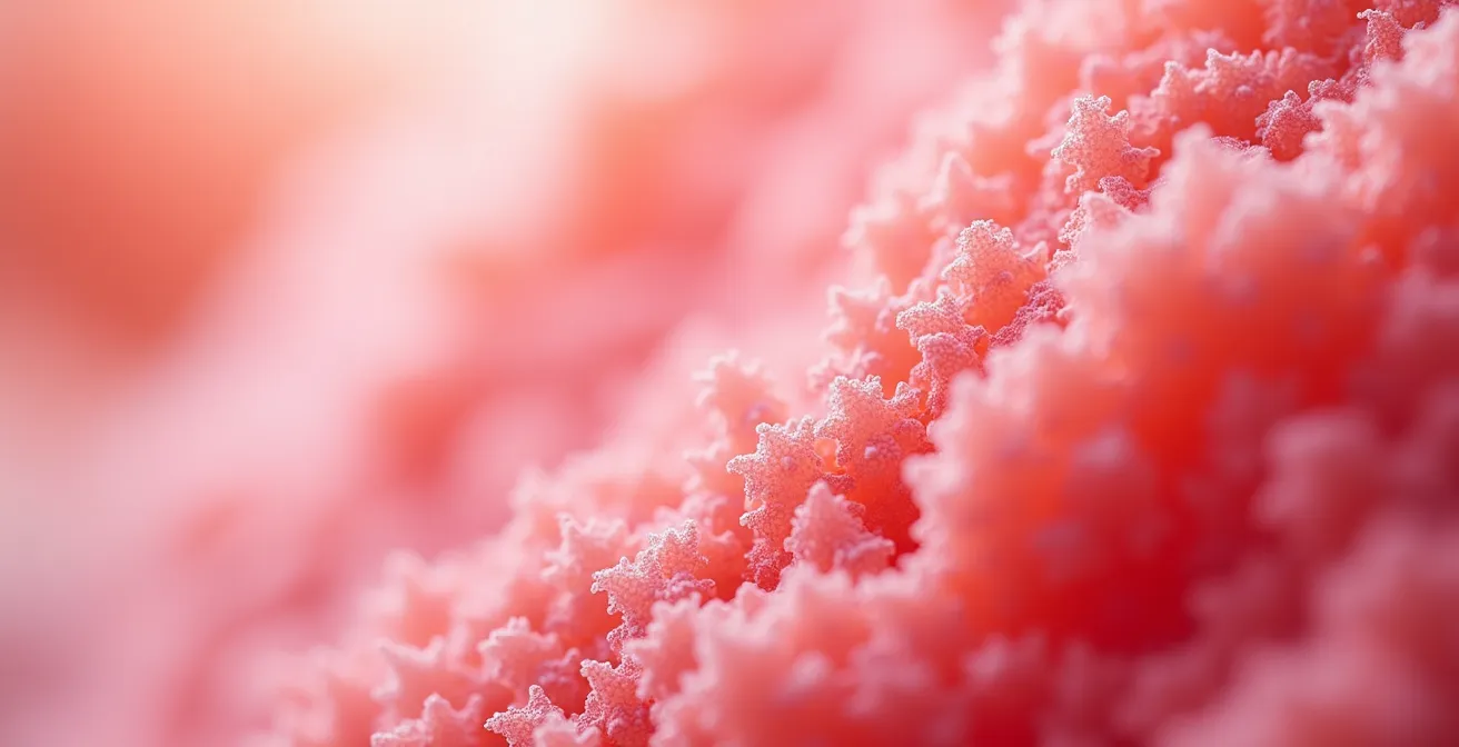 Vue macro des cils bronchiques en processus de régénération après l'arrêt du tabac