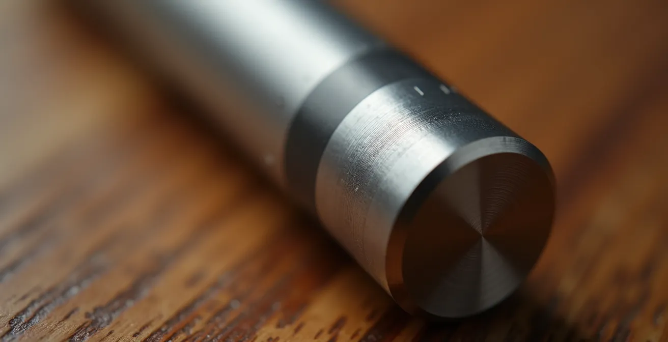 Gros plan sur un bouton de commande unique d'un tube de cigarette électronique